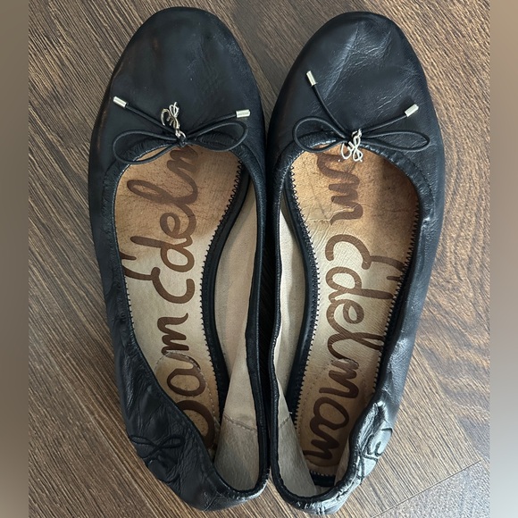 Sam Edelman Shoes - Sam Edelman Felicia Black Leather Ballet Flats with Bow